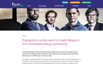Vermelding van Energytix op de website van Flux50